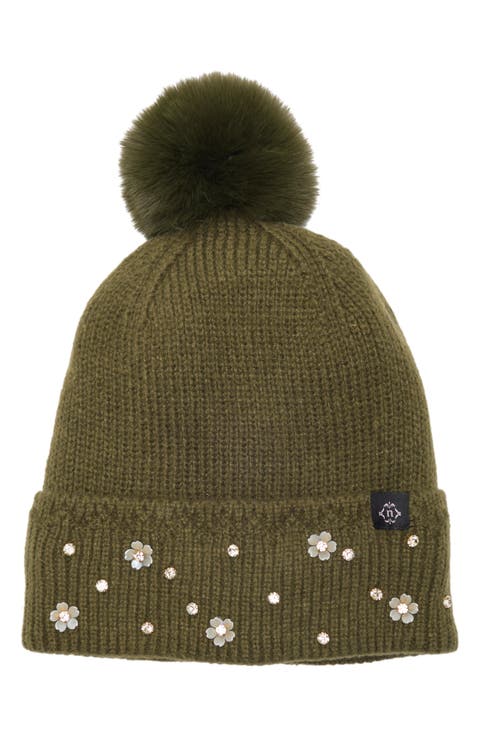 Star Studded Pom Beanie