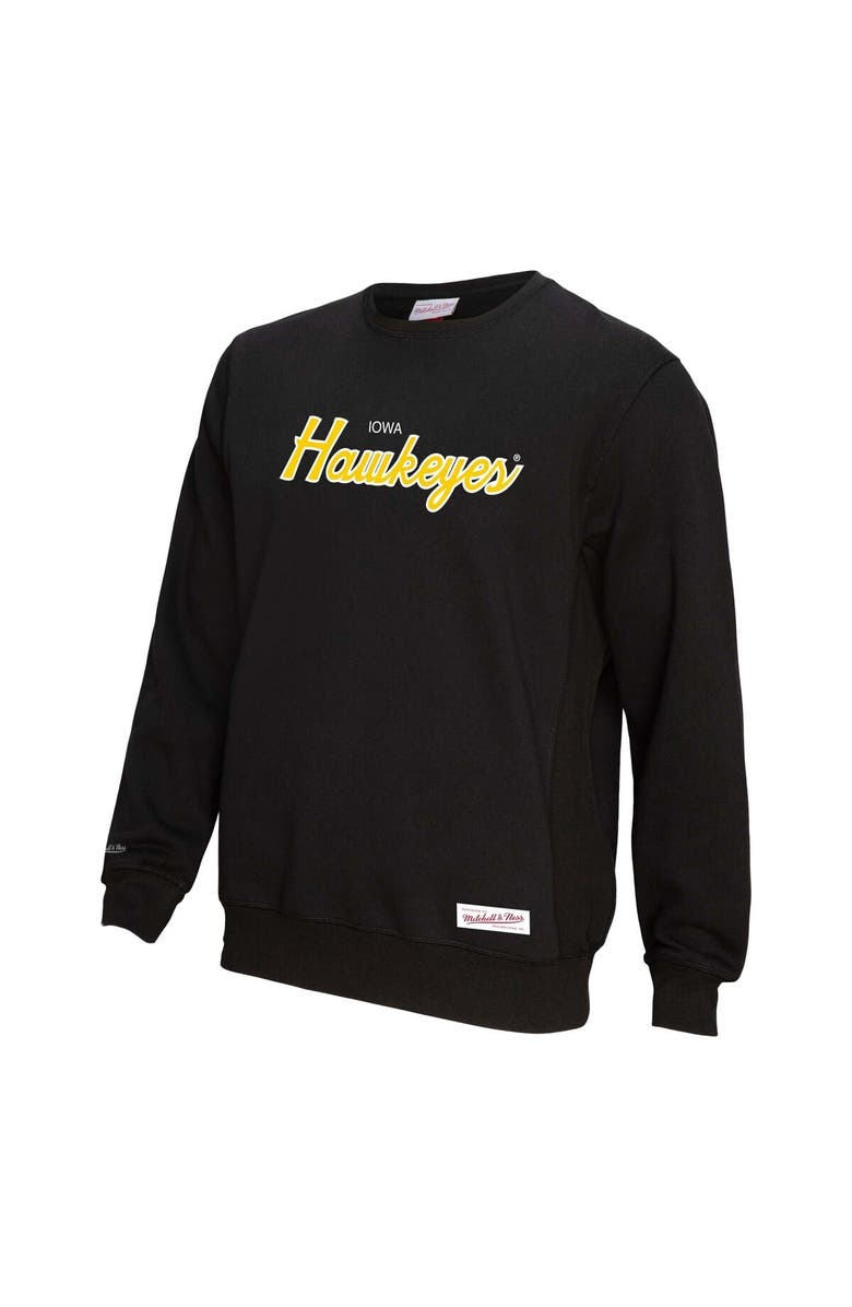 Mitchell & Ness Men's Mitchell & Ness Black Iowa Hawkeyes Elite Script Pullover Sweatshirt, Alternate, color, Black