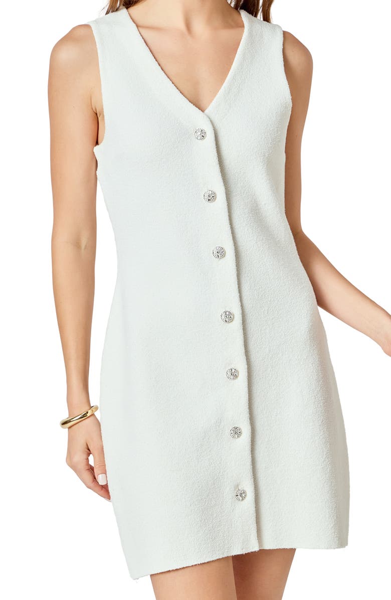 Endless Rose Sleeveless V-Neck Knit Dress, Alternate, color, Ivory