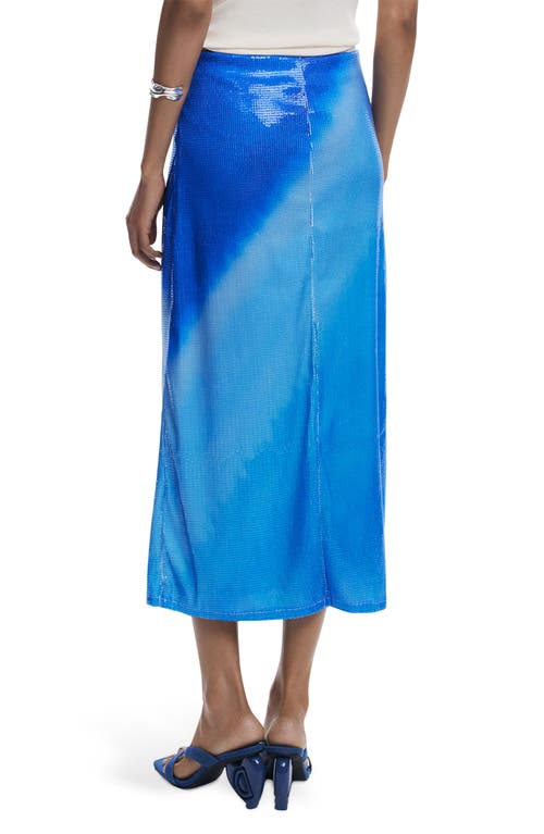 Desigual Sequin Midi Skirt In Blue