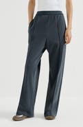 Brunello Cucinelli Cotton smooth French terry track trousers