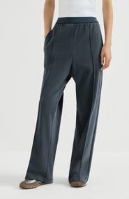 Brunello Cucinelli Cotton smooth French terry track trousers