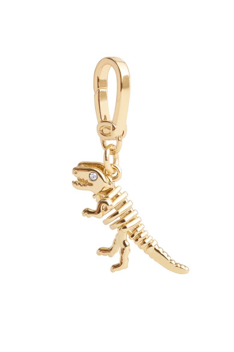 Rexy Skeleton Charm, Alternate, color, SHINY GOLD
