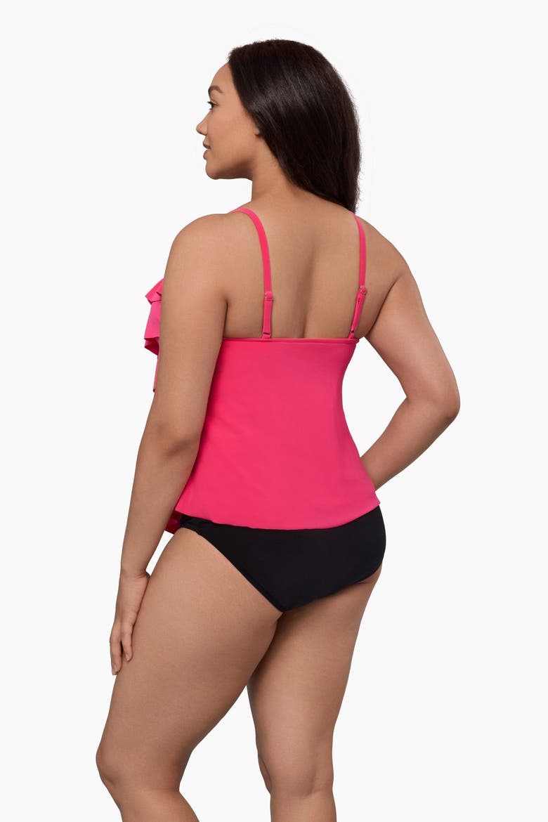 Rachel 5 Tier Ruffle Tankini Swimsuit Top, Alternate, color, Rose
