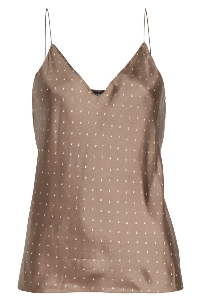 Optical Dot Silk Camisole, Alternate, color, CARGO