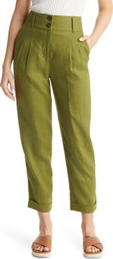 Boden Turn-Up Cuff Linen Trousers