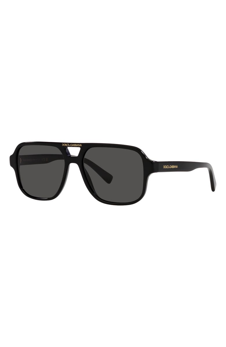 Dolce&Gabbana 50mm Pilot Sunglasses, Alternate, color, Black