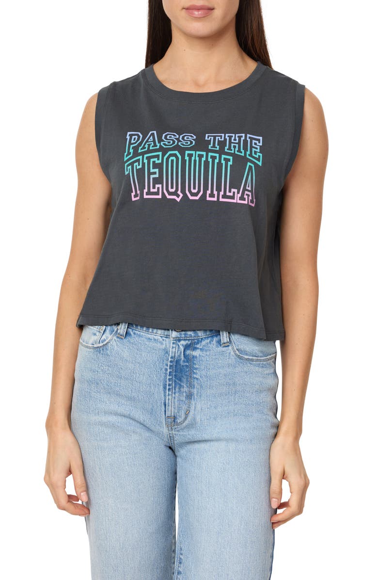 Kensie The Relaxed Muscle Graphic Tank, Main, color, Black Oyster Tequila