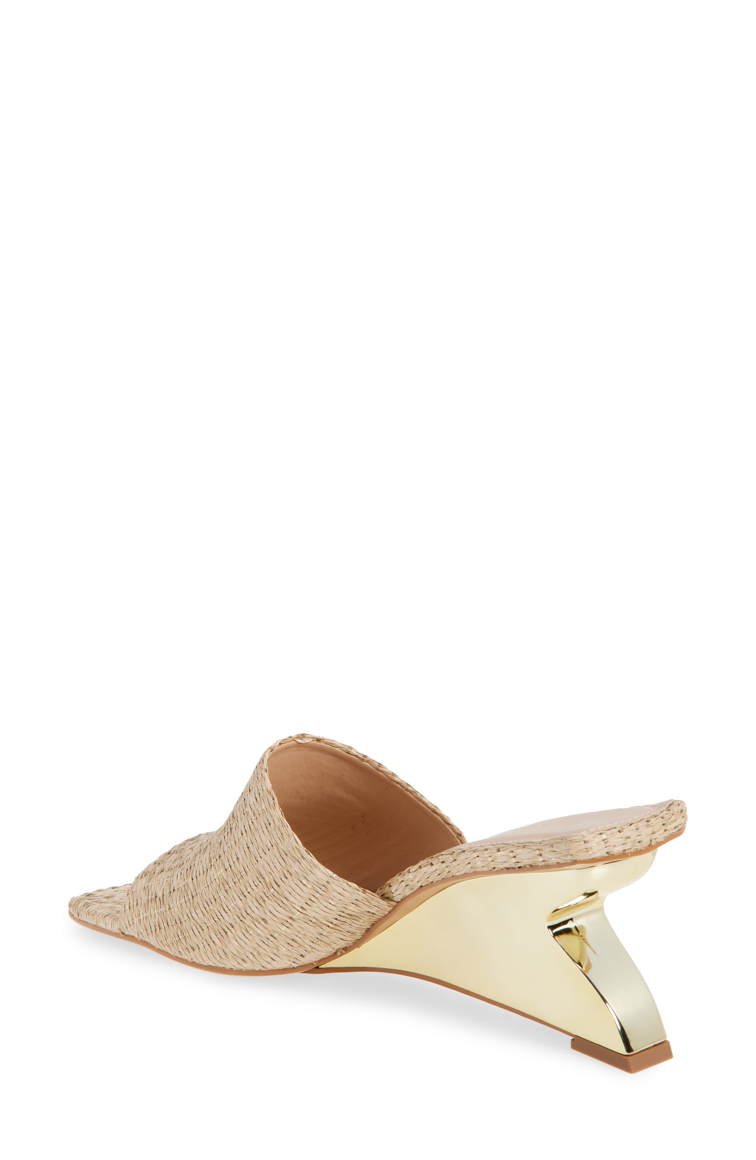 KOKO + PALENKI Talo Wedge Slide Sandal, Alternate, color, Gold Metallic Fabric
