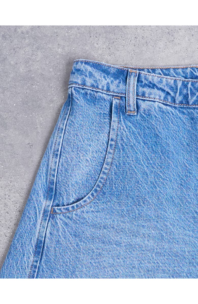 Topshop High Waist Barrel Jeans, Alternate, color, Medium Blue