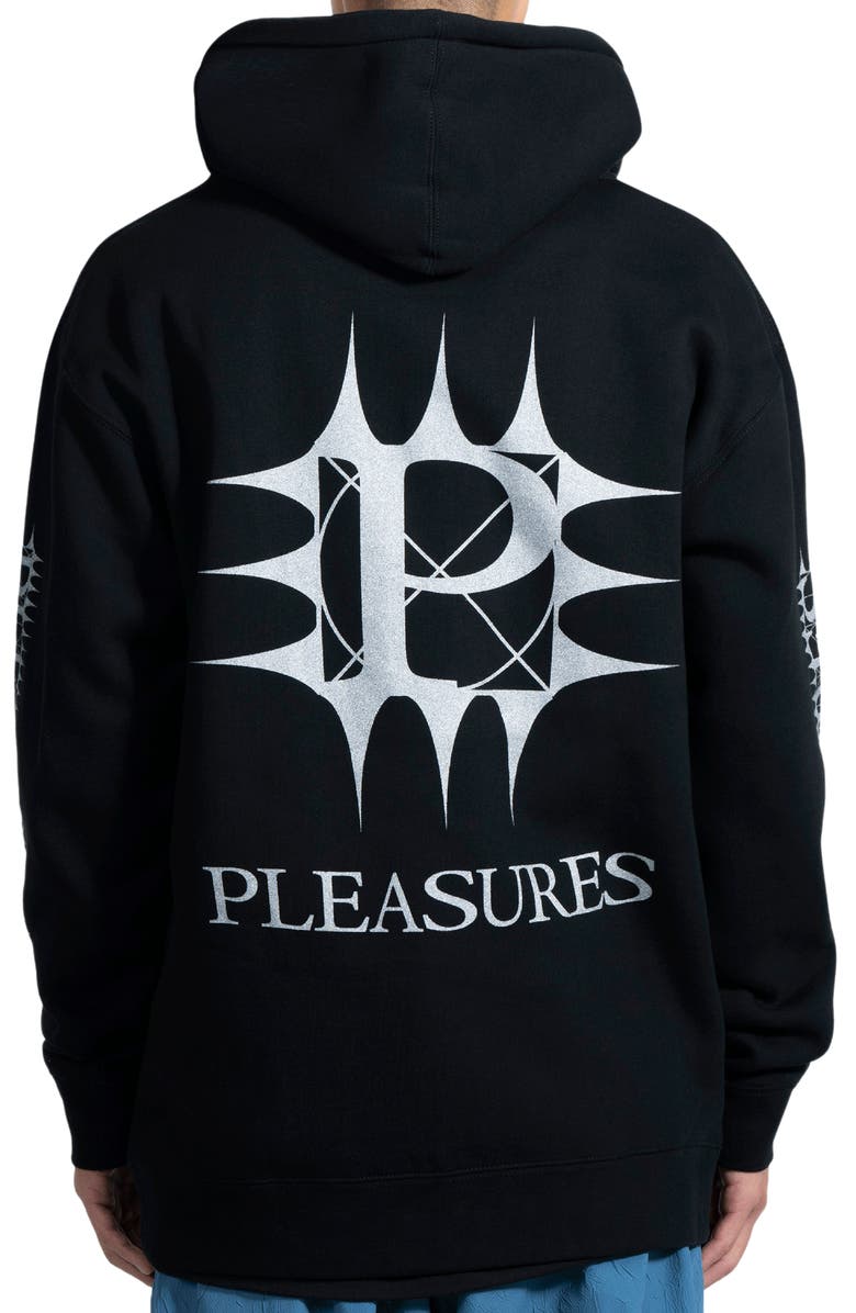 PLEASURES Spike Oversize Zip Graphic Hoodie, Alternate, color, 