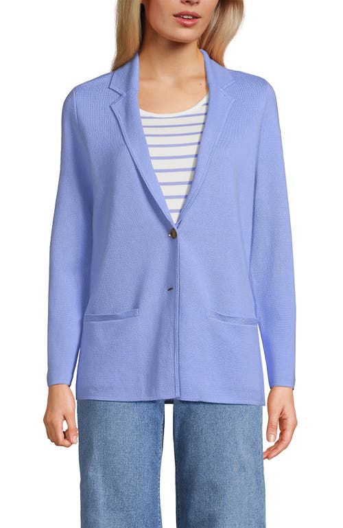 LANDS' END LANDS' END FINE GAUGE COTTON BUTTON FRONT BLAZER SWEATER