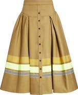 Christopher John Rogers Stripe Detail Midi Skirt