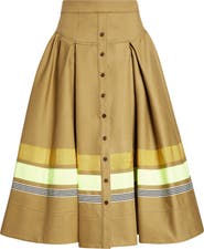 Christopher John Rogers Stripe Detail Midi Skirt