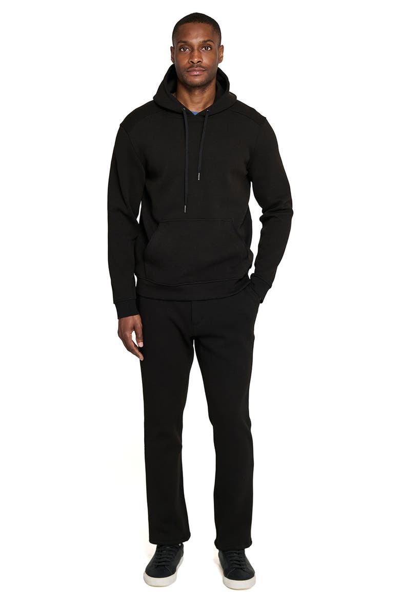 Cotton Blend Slim Straight Leg Pants, Alternate, color, BLACK