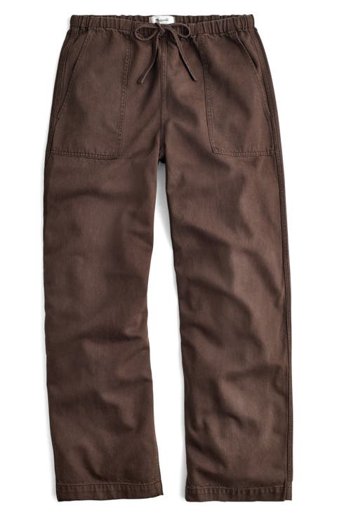 Pull-On Barrel Leg Airy Denim Utility Pants