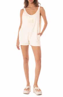 Zayden Embroidered Cotton Cover-Up Romper
