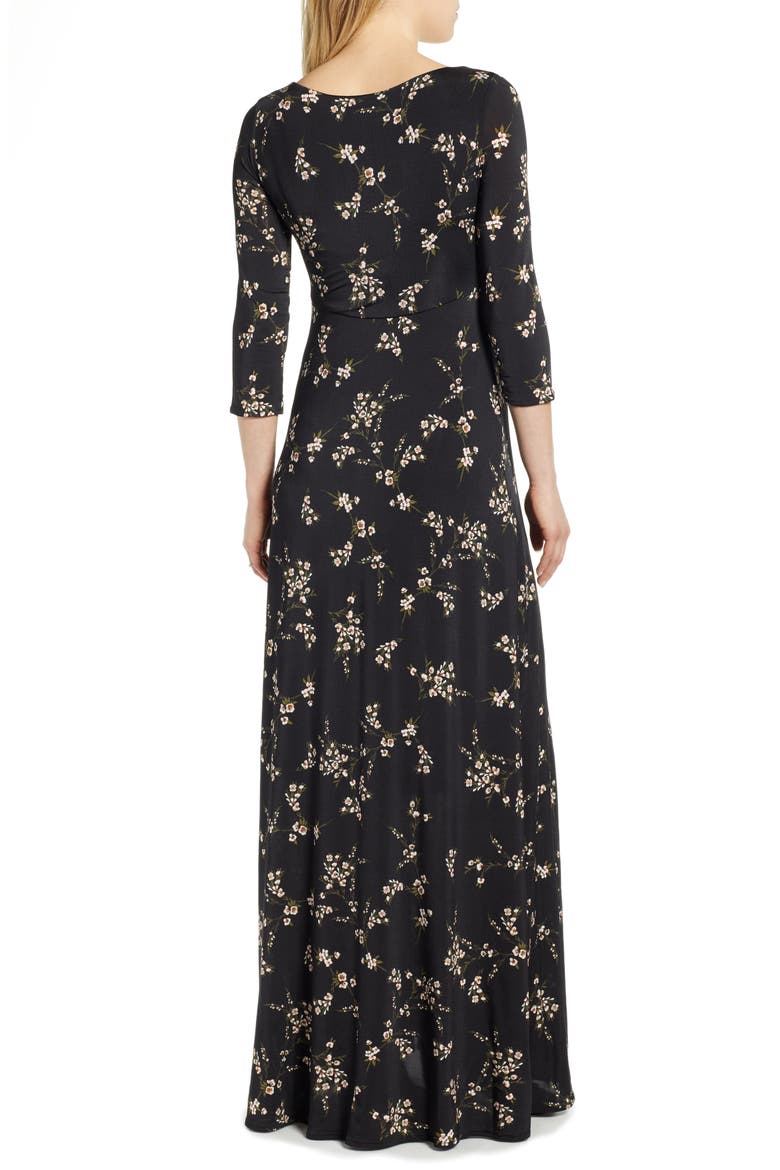 Samantha Maternity Maxi Dress, Alternate, color, BLACK