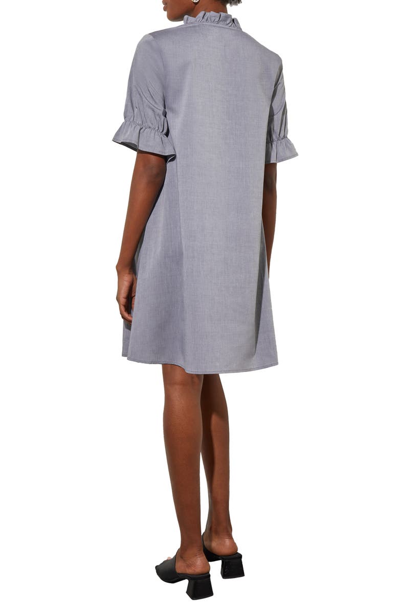Ming Wang Ruffle Sleeve Cotton Shift Dress, Alternate, color,