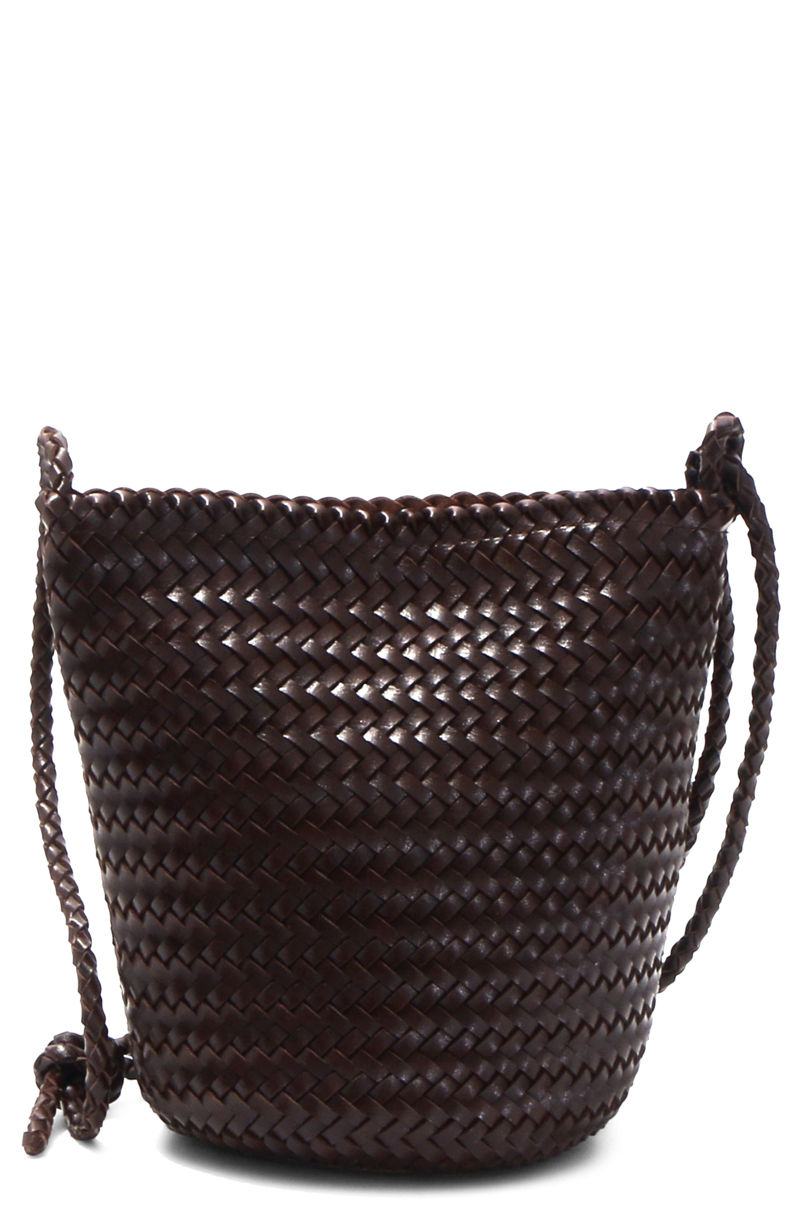Woven Faux Leather Shoulder Bag