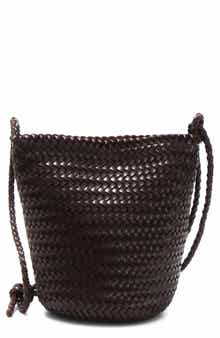 Woven Faux Leather Shoulder Bag