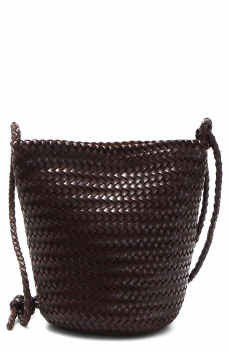 Woven Faux Leather Shoulder Bag