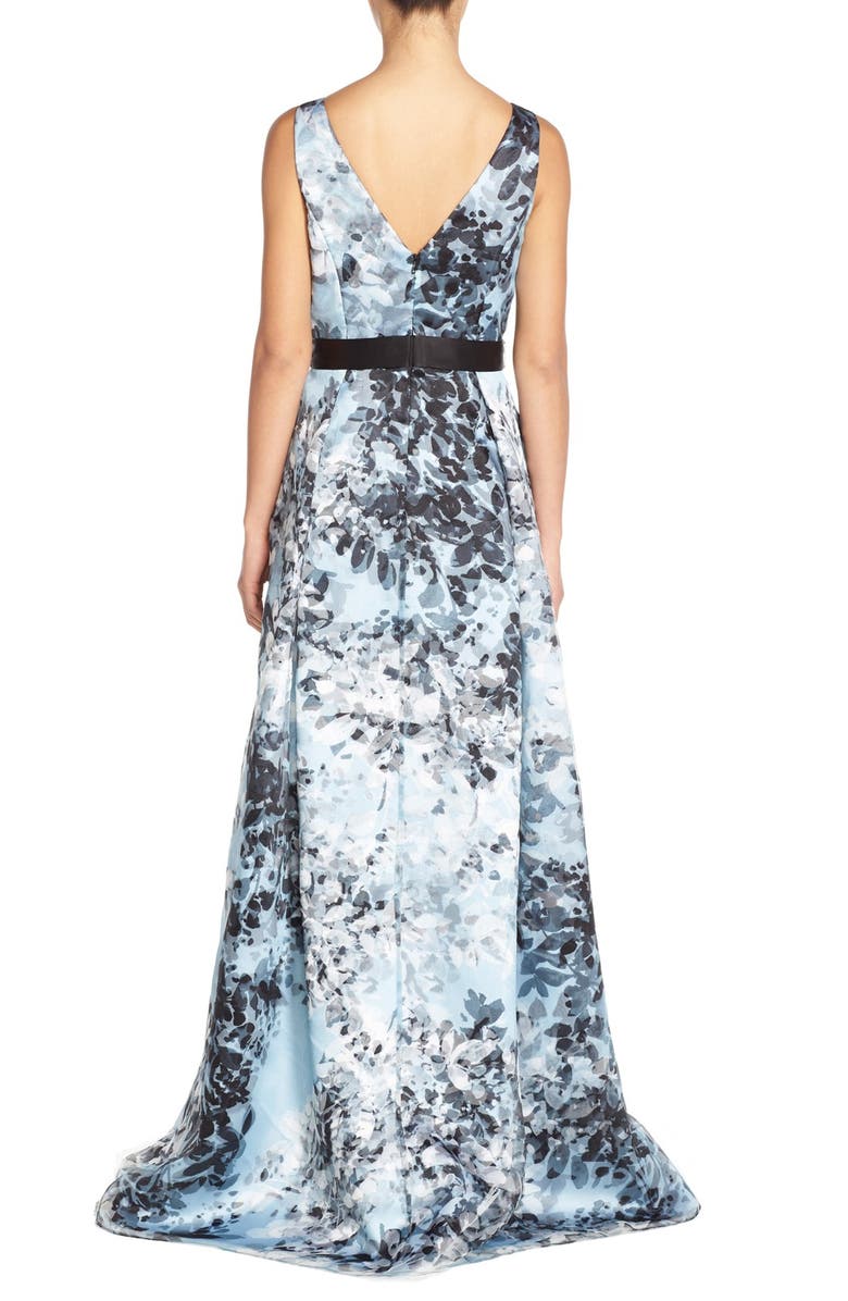 Aidan Mattox Print Organza Fit & Flare Gown, Alternate, color, 