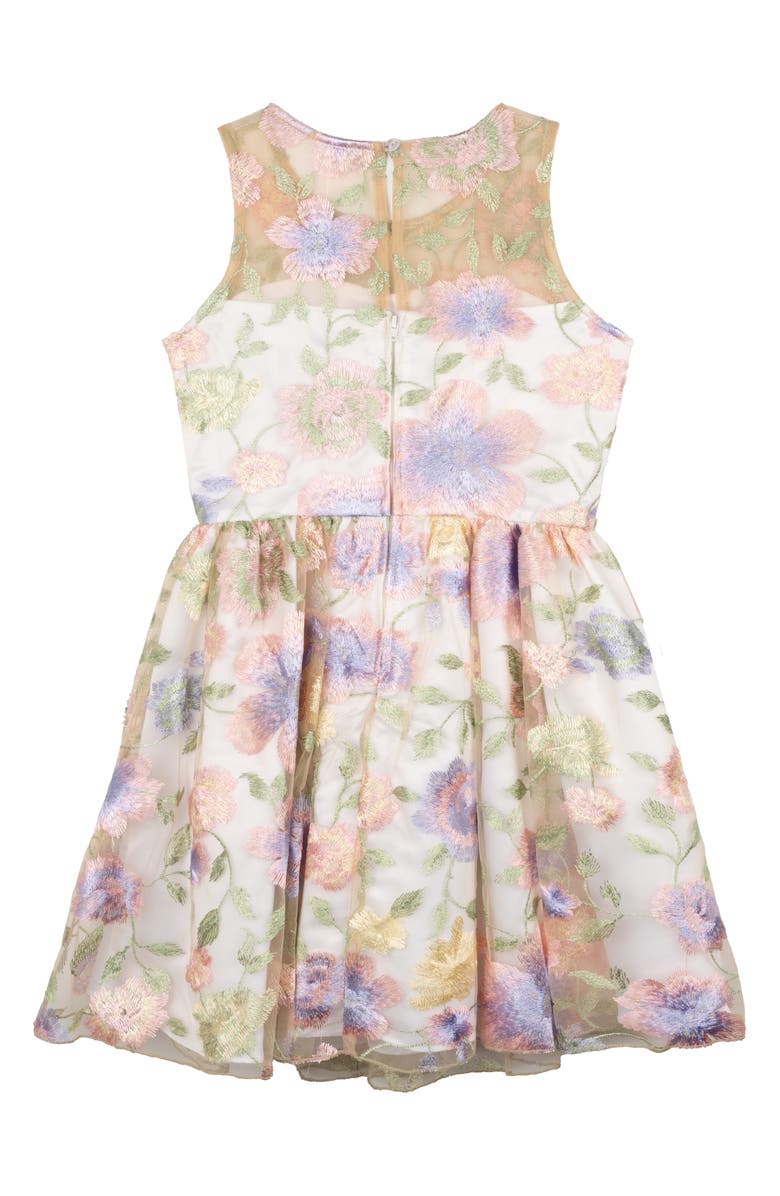 Rare Editions Kids' Floral Embroidered Party Dress, Alternate, color,