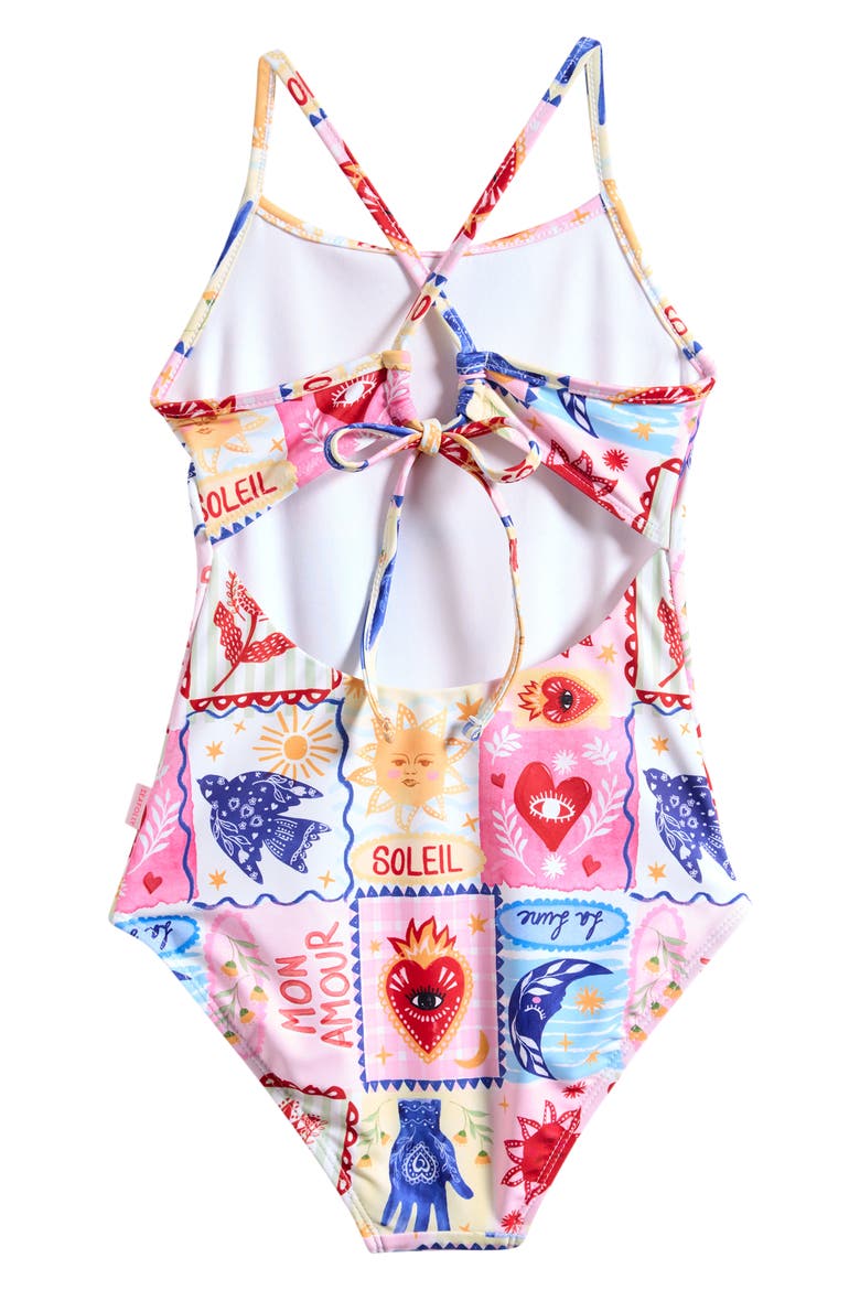 Kids' Palermo Tie Back One-Piece Swimsuit, Alternate, color, PALERMO