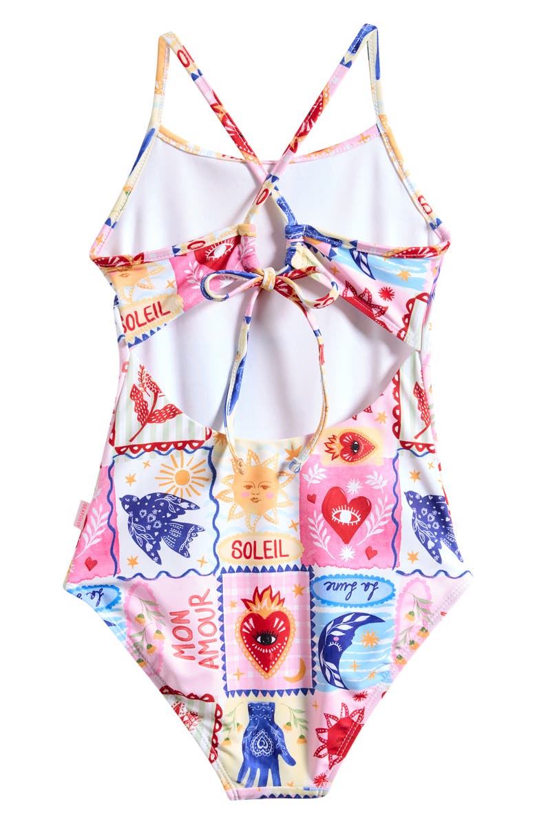 Seafolly Kids' Palermo Tie Back One-Piece Swimsuit, Alternate, color, Palermo