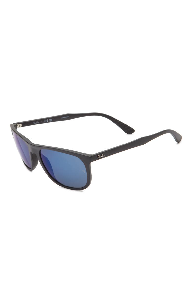 58mm Square Sunglasses, Main, color, BLACK BLUE