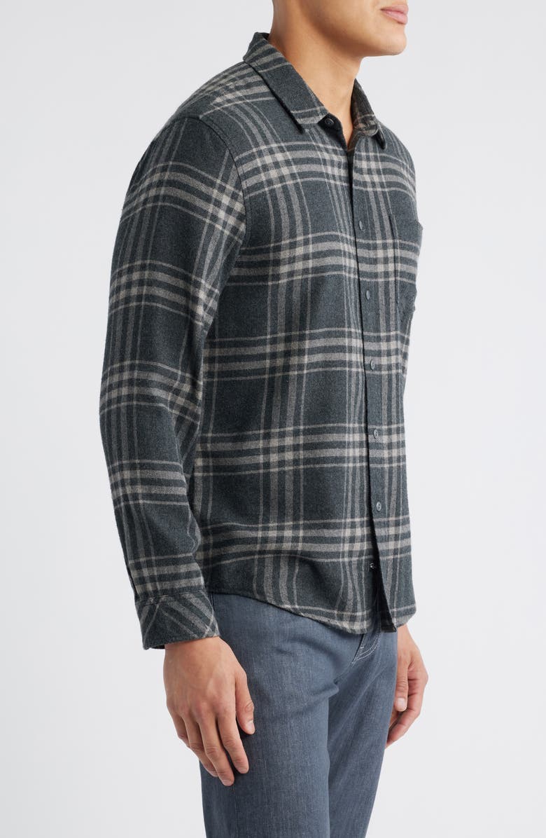 Rails Lennox Plaid Flannel Button-Up Shirt, Alternate, color, Charcoal Wraith