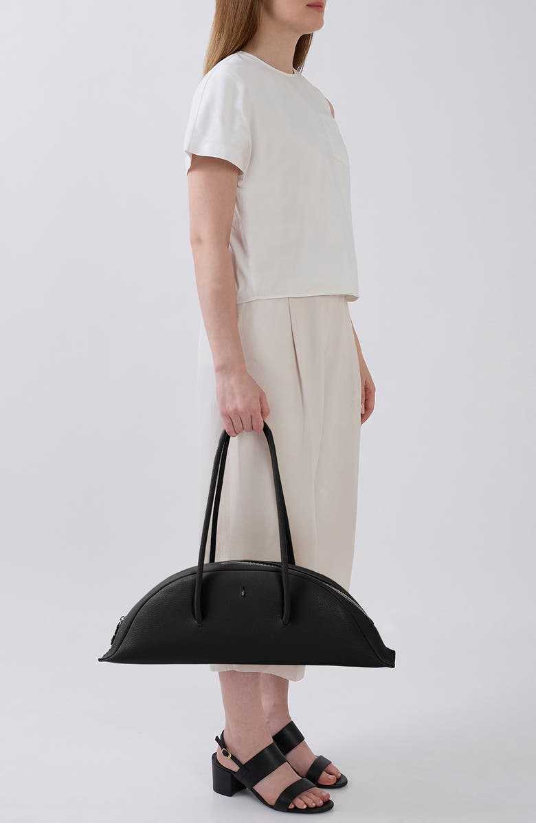 behno Laverne Leather Bowler Bag, Alternate, color, Black