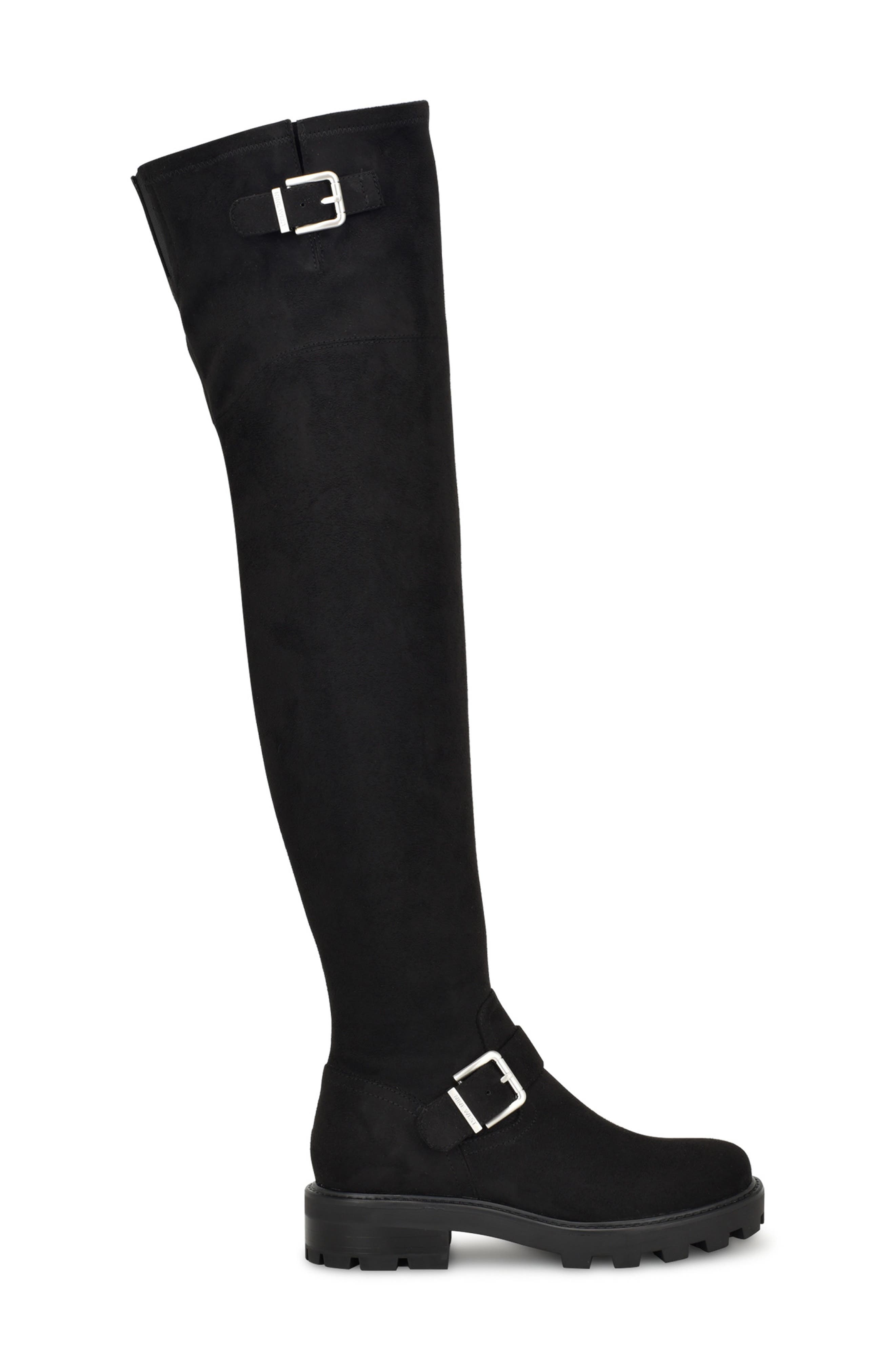 Nine West Nans Over the Knee Boot, Alternate, color, Black/ Black