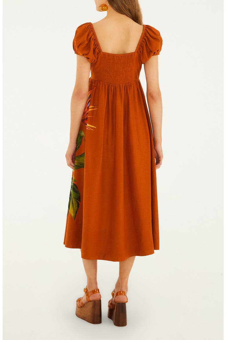 Hilo Arrangement Linen Blend Midi Dress, Alternate, color, SAND