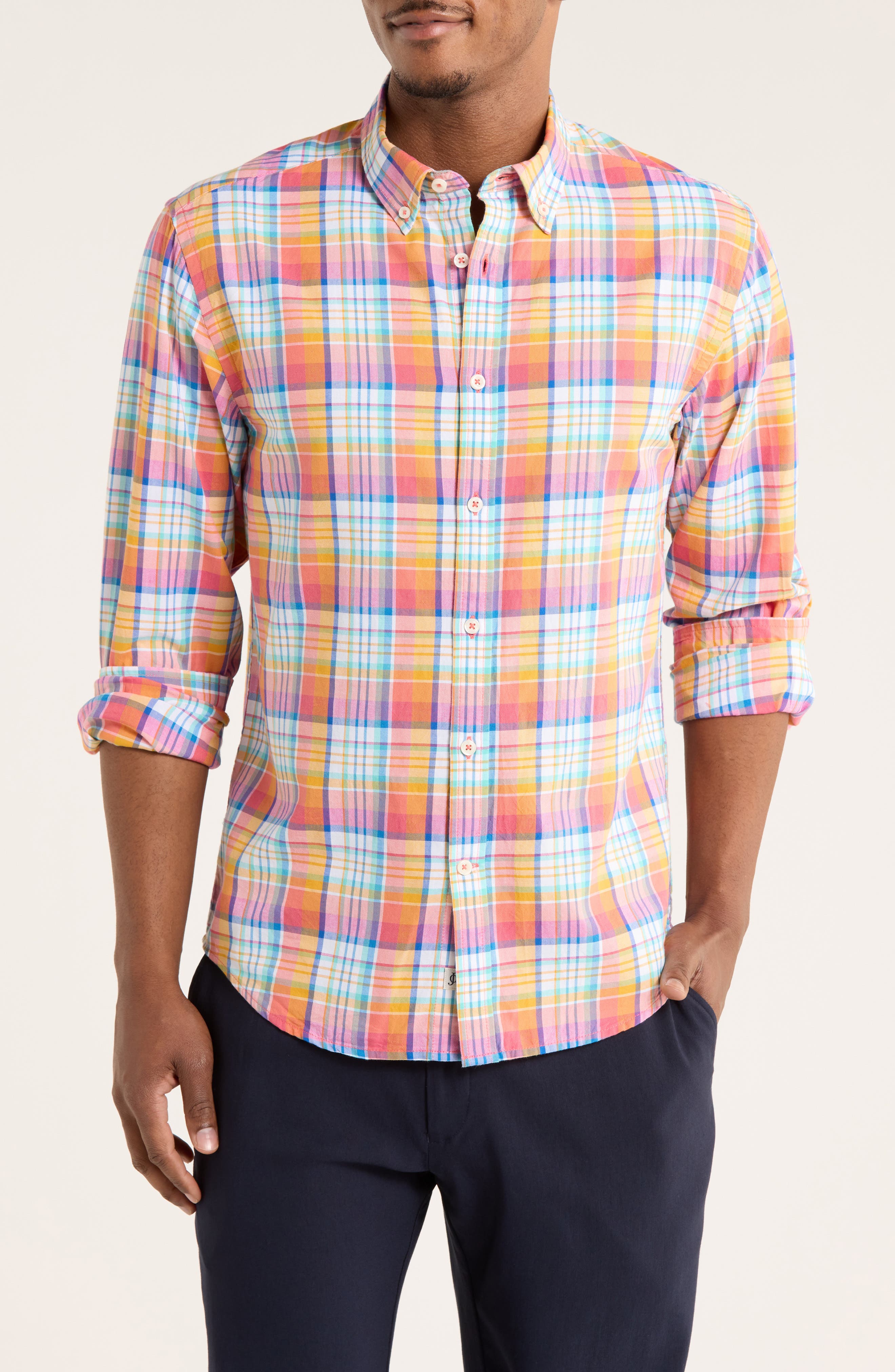 Windram Long Sleeve Cotton Button-Up Shirt - image 3