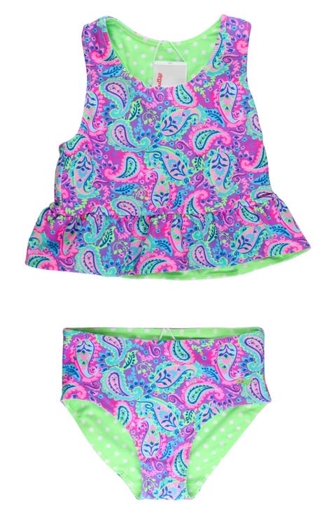 Kids' Neon Paisley Reversible Two-Piece Swimsuit (Baby & Toddler)
