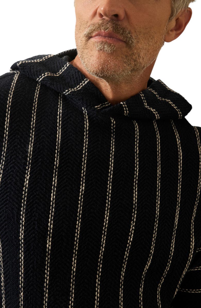 Faherty Whitewater Stripe Organic Cotton Blend Hoodie, Alternate, color, Navy Point Stripe