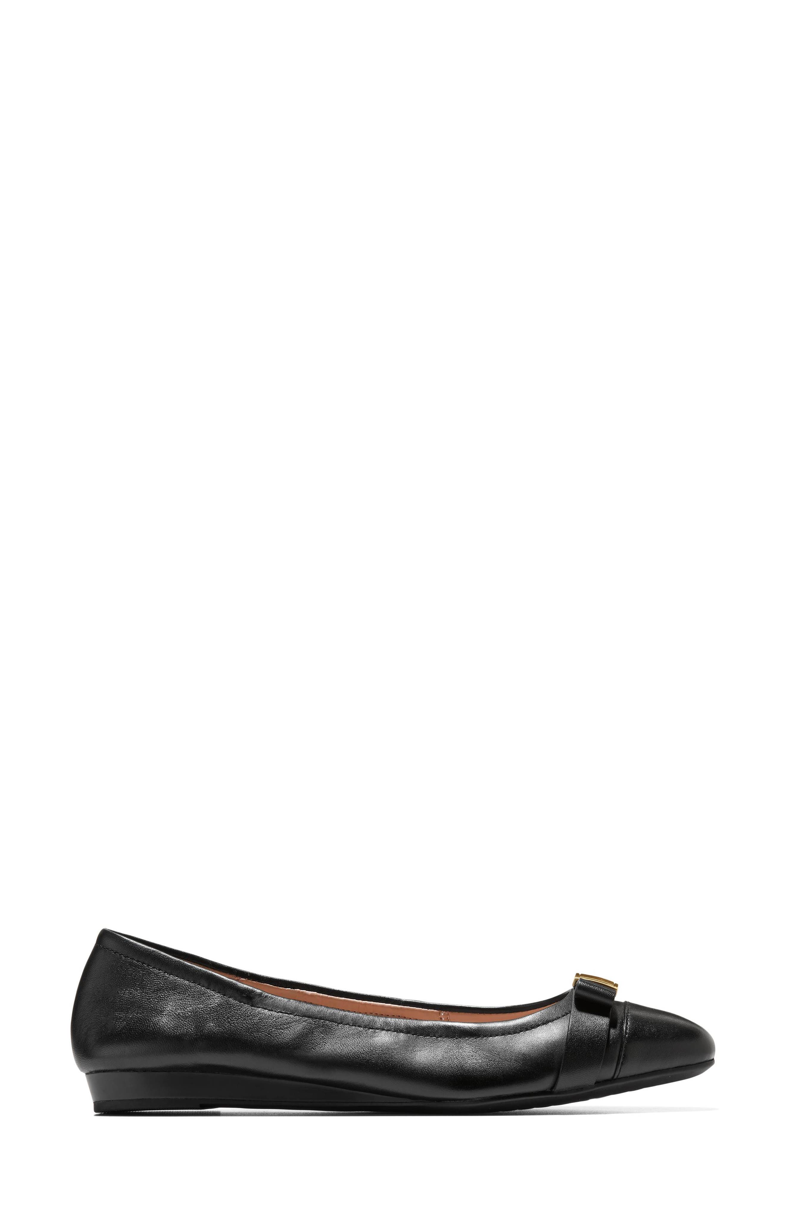 Cole Haan Go-To Tova Ballet Flat, Alternate, color, Black Leather