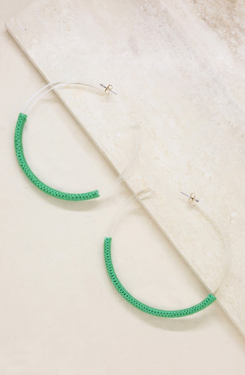Ettika 76mm Large Clear Lucite Hoop Earrings, Alternate, color, 