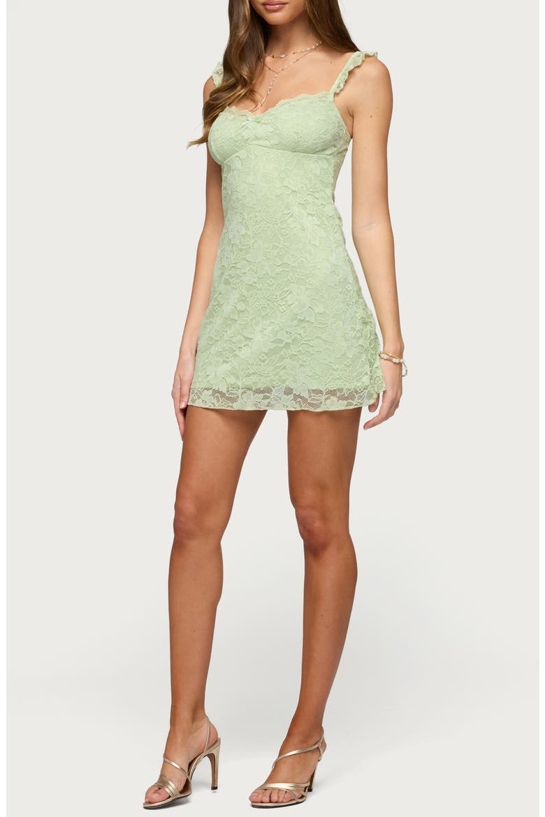Stephanie Lace Minidress, Alternate, color, SAGE