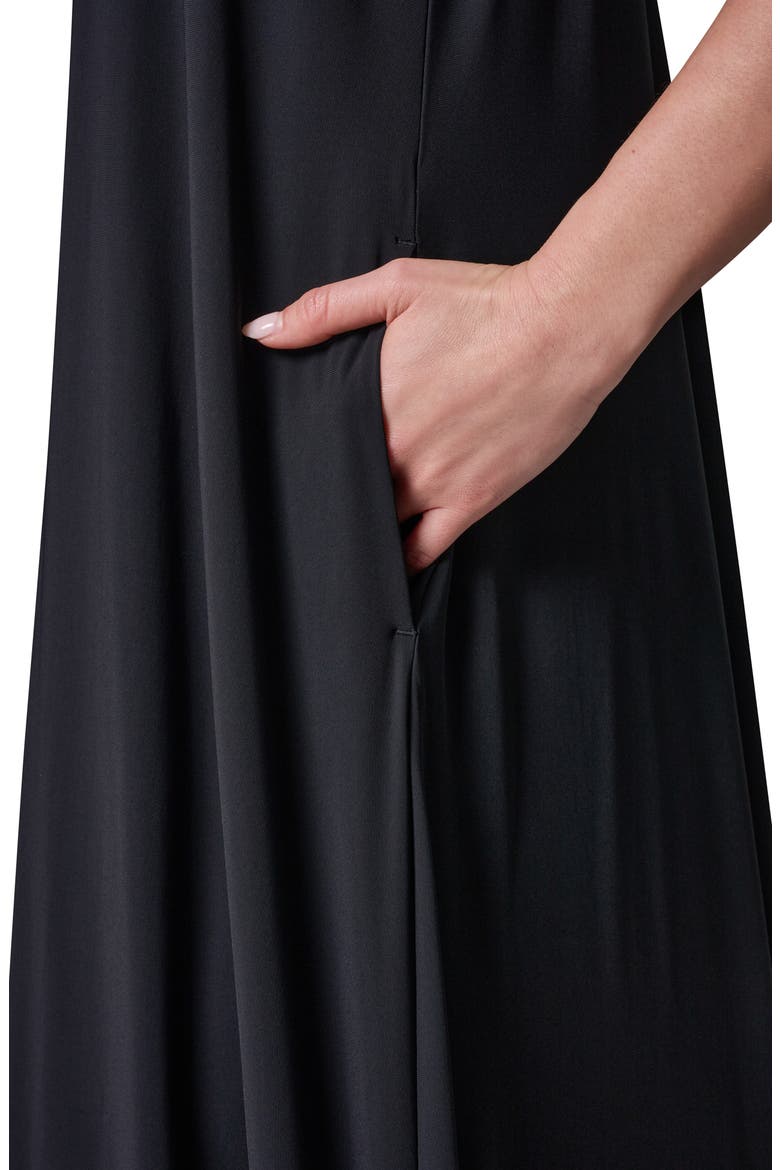 Sleeveless Midi Dress, Alternate, color, BLACK