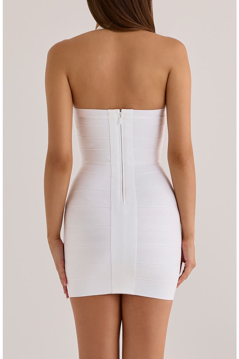 The Contour Halter Neck Bandage Minidress, Alternate, color, WHITE
