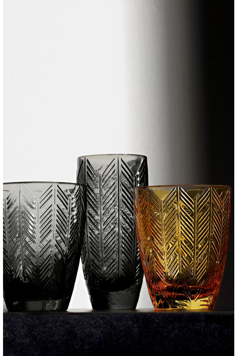 Champagne Glasses ZIG ZAG Set of 6  Grey 11 oz, diam. 2.5", H 5.5", Alternate, color, Grey