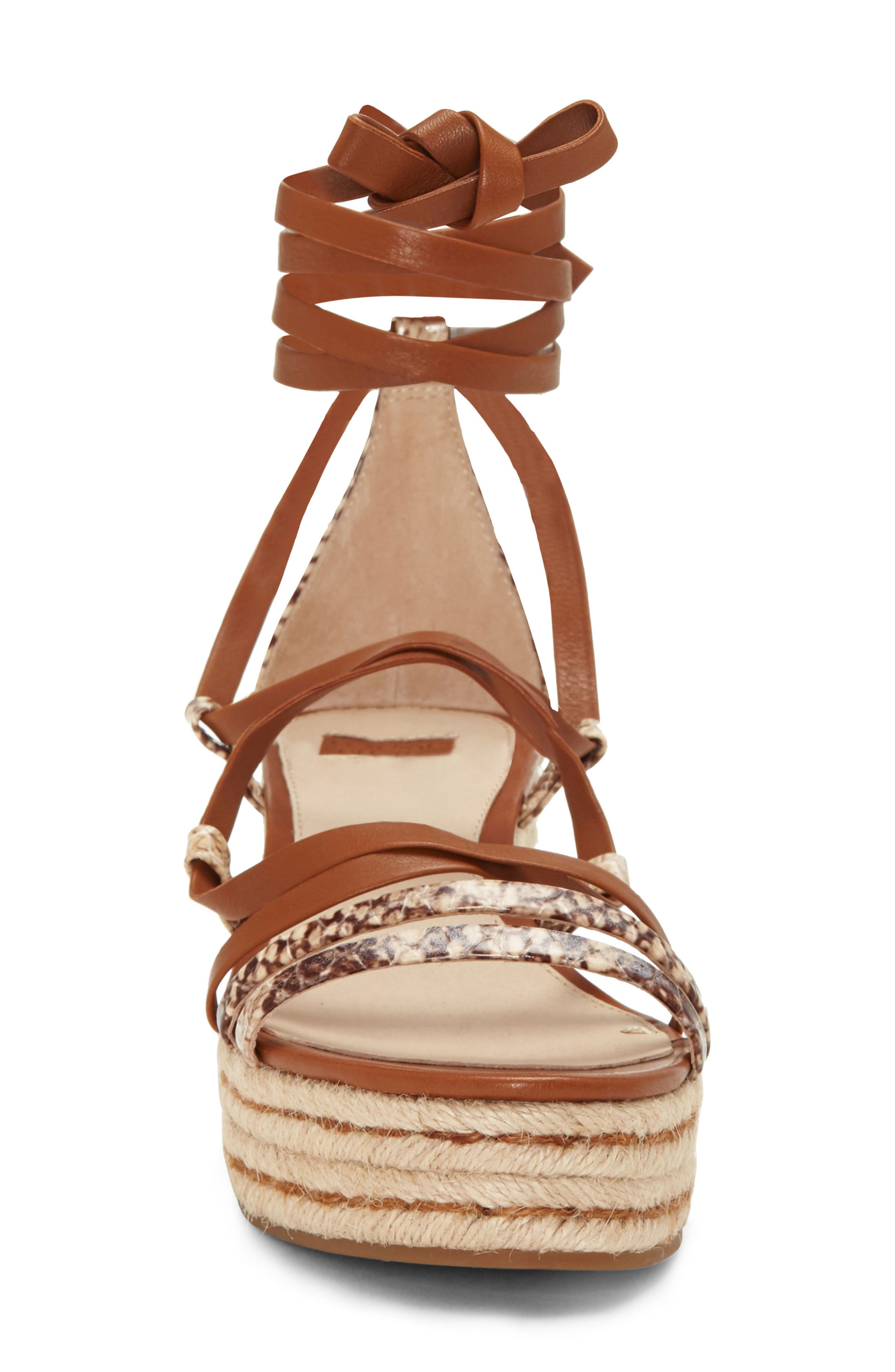Renz Platform Wedge Sandal, Alternate, color, BROWN MULTI