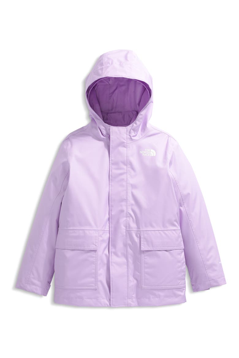 Kids' Triclimate® 600 Fill Power Down Reversible Waterproof Hooded Jacket, Main, color, LITE LILAC