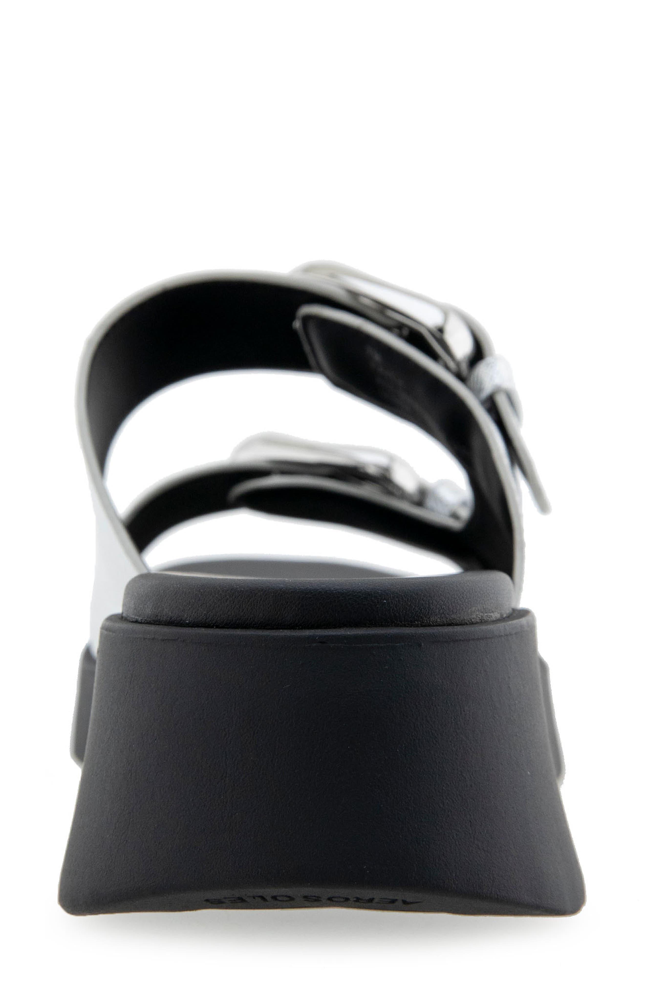 Aerosoles Faith Flatform Slide Sandal, Alternate, color, Silver Metallic Faux Leather