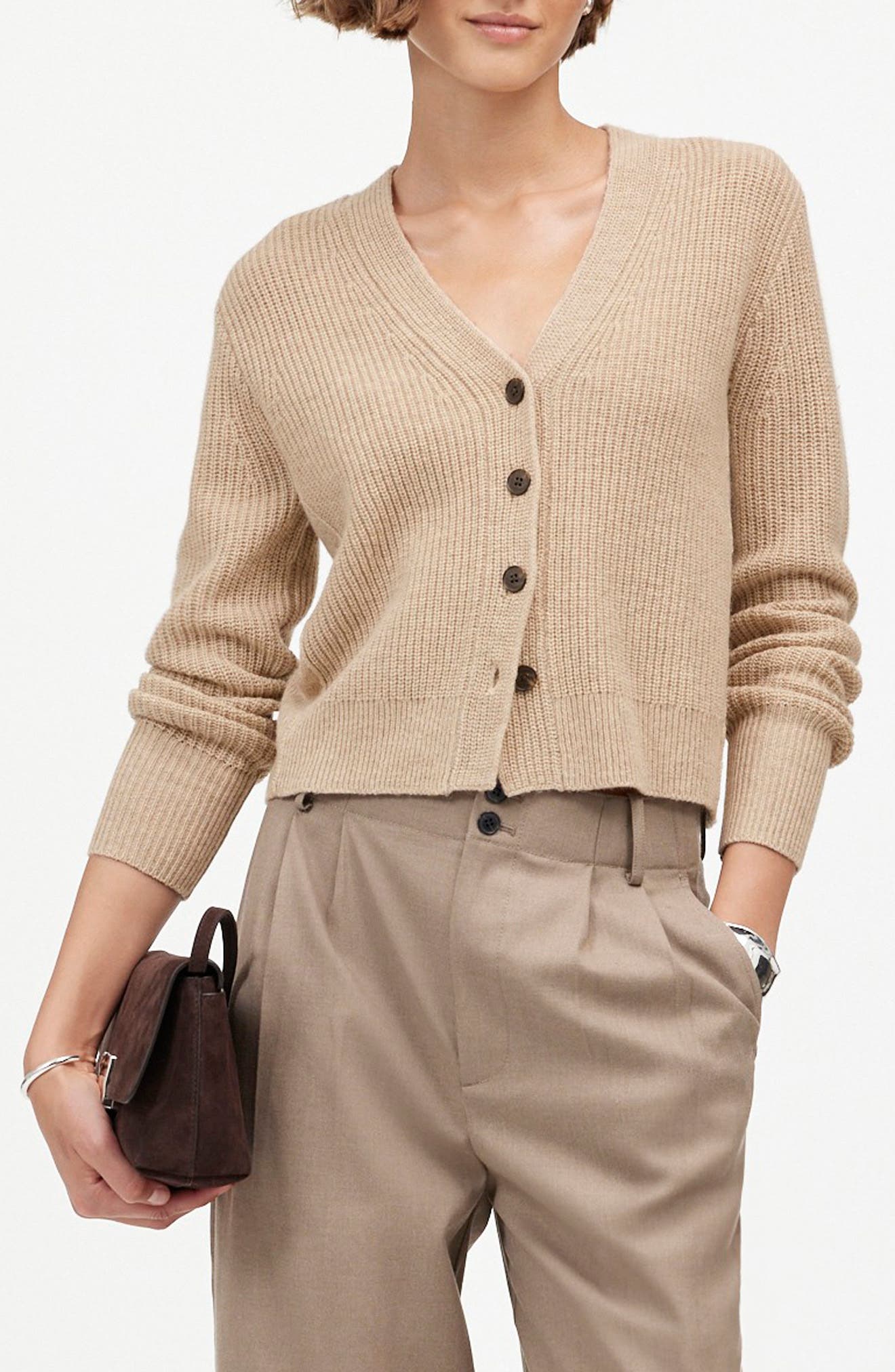 Madewell SoftWool Shrunken V-Neck Cardigan