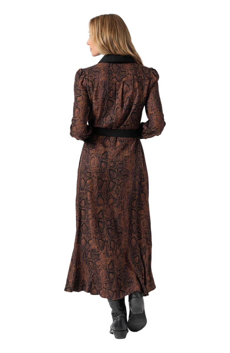 Saint + Sofia Jacqueline Shirt Dress, Alternate, color, Brown