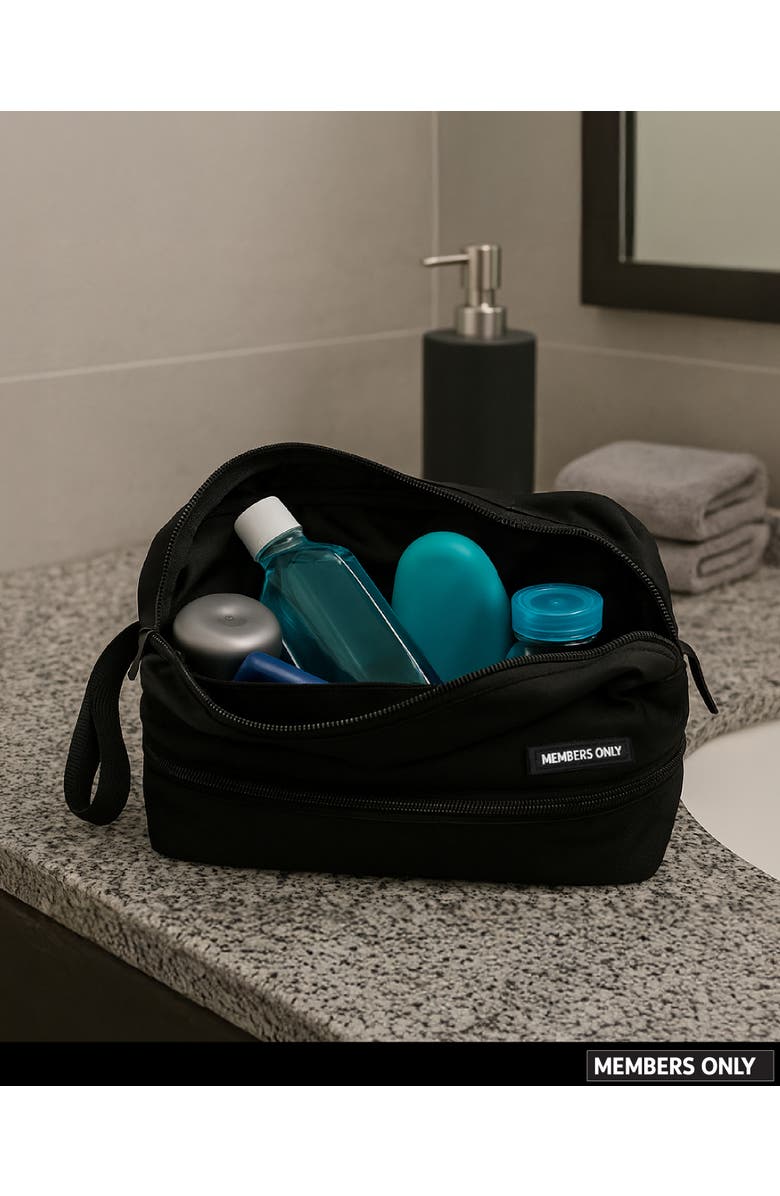 Members Only Travel Pouch with Zipper Closure, Alternate, color, Black